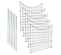 SWANEW Clôture d'étang - Clôture de jardin en métal - 11 pièces - 5 éléments de clôture et 6 barres de fixation (arceau), 4896555