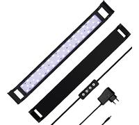 SWANEW Éclairage d'aquarium à LED, lampe d'éclairage d'aquarium lumière bleue blanche 16 W lampe d'aquarium universelle avec support réglable pour aquariums d'eau douce