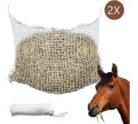 SWANEW Filet à foin Râtelier à foin Filet d'occupation Sac à foin Filet à nourriture, chevaux mailles extra serrées 3cm Filet 2 pièces 160 x 100cm