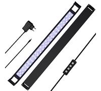 SWANEW LED éclairage d'aquarium, lampe d'éclairage d'aquarium lumière bleue blanche 20W 72.5-90CM lampe d'aquarium avec support réglable pour aquariums d'eau douce