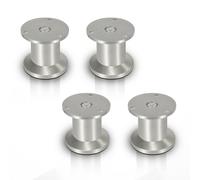 SWANEW Lot de 4 pieds de meuble Pieds de table Pied de socle de table Meubles Aluminium，Hauteur:60 mm ; Diamètre : 40 mm ; Réglage en hauteur : + 15 mm
