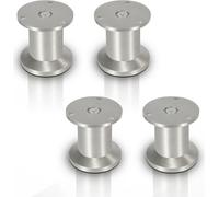 SWANEW Lot de 4 pieds de meuble Pieds de table Pied de socle de table Meubles Aluminium，Hauteur:80 mm ; Diamètre : 40 mm ; Réglage en hauteur : + 15 mm