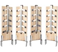 SWANEW Lot de 4 planches à saumon flambées Planches à saumon avec support Planches à saumon flambées