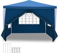 SWANEW Pavillon Tolérance Tente de réception Événements extérieurs Tubes d'acier 3x3m Bleu