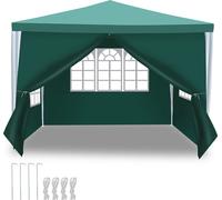 SWANEW Pavillon Tolérance Tente de réception Événements extérieurs Tubes d'acier 3x3m Vert