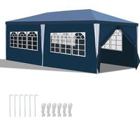 SWANEW Pavillon Tolérance Tente de réception Événements extérieurs Tubes d'acier 3x6m Bleu