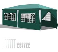 SWANEW Pavillon Tolérance Tente de réception Événements extérieurs Tubes d'acier 3x6m Vert