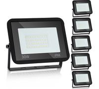 SWANEW Projecteur à LED Projecteur de chantier Lampe d'extérieur IP65 Projecteur de jardin 5X30W Blanc froid