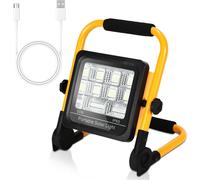 SWANEW Projecteur de chantier à LED 50W Projecteur de travail à LED avec support et câble d'alimentation étanche IP65 pour garage, jardin, chantier