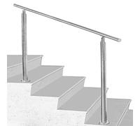 SWANEW Rambarde Support Acier Inoxydable,160 * 4.2 * 106.5cm avec 0 Tringles,Main Courante Escalier Garde utilisable comme Rampe d'escalier, Parapet rambarde, balcon ou terrasse garde-corps.