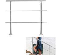 SWANEW Rampe d'escalier Ø 42mm Main courante en acier inoxydable pour l'intérieur et l'extérieur 150cm avec 0 entretoise