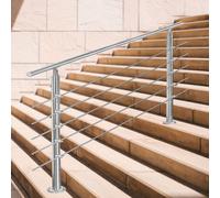 SWANEW Rampe d'escalier inox Garde-corps balcon Ø 42mm pour intérieur et extérieur jardin cage d'escalier 100 cm 5 barreaux transversaux