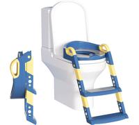 SWANEW Réducteur de toilettes avec échelle Escalier avec siège enfant Siège de toilettes Pot bleu