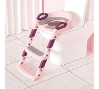 SWANEW Réducteur de toilettes avec échelle Escalier avec siège enfant Siège de toilettes Pot rose