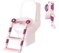 SWANEW Siège de toilettes pour tout-petits Pot de bébé Réducteur de toilettes avec escalier pour garçons et filles Bébé Rose