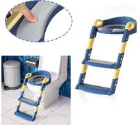 SWANEW Siège de toilettes pour tout-petits Pot de bébé Réducteur de toilettes avec escalier pour garçons et filles Bébé bleu