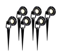 SWANEW Spot LED Exterieur 4W GU10, Projecteur-Spot avec Piquet Éclairage Extérieur LED à Piquer Lampe Jardin étanche IP65 Blanc Chaud pour Jardin décoratif Terrasse Plantes (6 Pack)