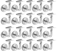 SWANEW Support de main courante 20x Support de main courante en acier inoxydable Support mural en bois Garde-corps plat avec rosace de recouvrement