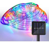SWANEW Tube lumineux solaire Tube lumineux LED Chaîne lumineuse extérieure Filet lumineux RGB 20M