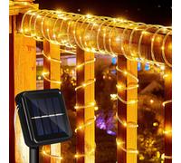 SWANEW Tuyau lumineux solaire filaire Chaîne lumineuse de jardin LED Tuyau lumineux-blanc chaud-20m