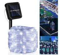 SWANEW Tuyau lumineux solaire filaire Chaîne lumineuse de jardin LED Tuyau lumineux-blanc froid-20m