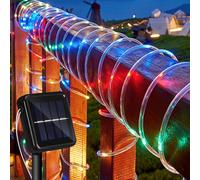 SWANEW Tuyau lumineux solaire filaire Chaîne lumineuse de jardin LED Tuyau lumineux-coloré-10m