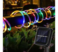 SWANEW Tuyau lumineux solaire filaire Chaîne lumineuse de jardin LED Tuyau lumineux-coloré-20m