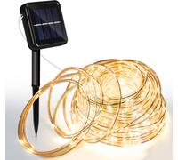SWANEW Tuyau lumineux solaire Tuyau lumineux LED Chaîne lumineuse extérieure Filet lumineux blanc chaud 30M