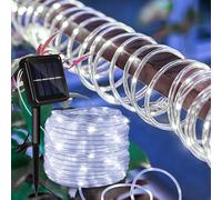 SWANEW Tuyau lumineux solaire Tuyau lumineux LED Chaîne lumineuse extérieure Réseau lumineux blanc froid 20M