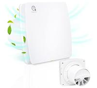 SWANEW Ventilateur de salle de bain Ø 100 mm avec capteur d'humidité, clapet anti-retour et minuteur, ventilateur de plafond et de mur pour salle de bain, ventilateur mural anti-humidité et