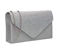 SwankySwans Abby Pochette en strass pour femme, Argenté, Taille unique