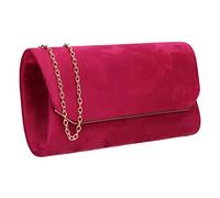 SwankySwans Anny Rabat en suédine, Pochette, Sac en bandoulière Femme, Fuchsia, Taille Unique