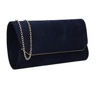 SwankySwans Anny Rabat en suédine, Pochette, Sac en bandoulière Femme, Bleu Marine, Taille Unique