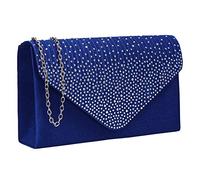 Swankyswans Femme Abby Diamante Envelope Style Bag Handbag, Bleu (Bleu Roi), Taille Unique