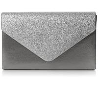 SwankySwans Femme Kelly Paillettes enveloppe Pochette de soirée fête Bal Sac d'embrayage - argent - Argenté,