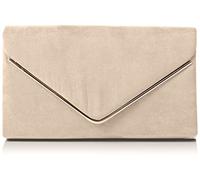SwankySwans Femme Oscar enveloppe en daim en velours fête Prom Embrayage Sac d'embrayage - beige - Beige (Nude),
