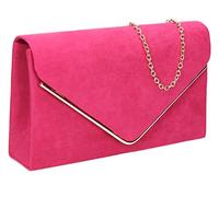 SwankySwans Femme Oscar enveloppe en daim en velours fête Prom Embrayage Sac d'embrayage - rose - Pink (Fuschia),