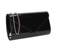 SwankySwans Pochette de soirée Alisa Patent Party Prom, Noir, One Size