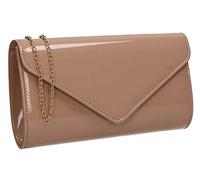 SwankySwans Pochette de soirée Alisa Patent Party Prom, nude, One Size