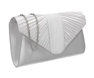 SwankySwans Sophie Pochette en satin pour femme, blanc, One Size
