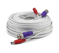 Swann Câble d'extension de sécurité avec connecteurs BNC et indice UL résistant au feu pour caméras et systèmes de sécurité DVR Blanc 30 m