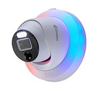 Swann Caméra de sécurité dôme DVR avec projecteur à capteur, vidéo UHD 4K, design intérieur ou extérieur, vision nocturne couleur du crépuscule à l'aube, détection réelle de la chaleur et de mouvement