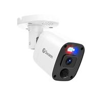 Swann Caméra embarquée avec lumière clignotante avec capteur de projecteur, vidéo 4K UHD, design intérieur ou extérieur, vision nocturne couleur du crépuscule à l'aube, détection de chaleur, détection