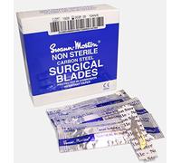 Swann Morton Boîte de véritables scalpels non stériles bleus CE # 6, 9, 10, 11, 12, 12d, 13, 14, 15, 15A, 15C, 15T, D/15, 16, 18, 19, 20, 21, 22, 22A, 23, 25, 25A, 27 (No 10A)