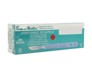 Swann Morton Scalpel Jetable Stérile Nr. 20 10 Pièces