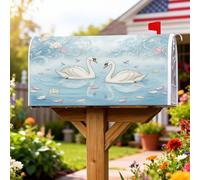 Swans Housses magnétiques de boîte aux lettres inspirées de la nature, pétales de nénuphars printaniers, pour décoration extérieure, jardin, cour, 45,7 x 53,3 cm