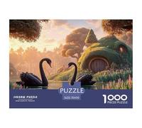 Swans in The Middle of A Lake 1000 Pcs Carton Extra-épais Lot de Puzzles Fairy Tale Landscape Stimulant Et Éducatif Jeu Créatif Puzzles As Birthday Gifts 70x50cm/1000pcs