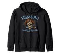 Swansboro Crâne de Pirate de Caroline du Nord Depuis 1730 Cyan Sweat à Capuche