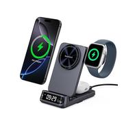 SwanScout 708M Station de Charge sans Fil pour iPhone, Chargeur Magnétique 3 en 1 Pliable pour iPhone 16 15 14 13 12 Pro/Plus, Chargeur Induction pour Apple Watch S10/S9/S8, AirPods (sans Adaptateur)