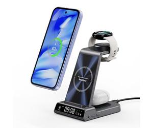 SwanScout Chargeur Induction pour Google Pixel Watch 3/2/Fitbit Versa 4/3, Station de Charge pour Pixel 10a/10 Pro/10 Pro XL/10/9/9a/8a/8/7/6/5/4, 3 en 1 Chargeur sans Fil (Not for Pixel Watch 4/1)